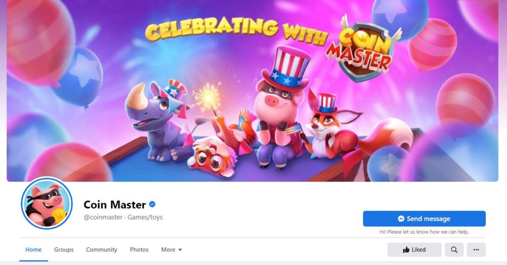 Coin Master Facebook official Page