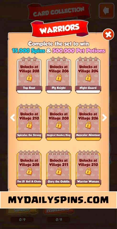 Coin Master Card Sets List
